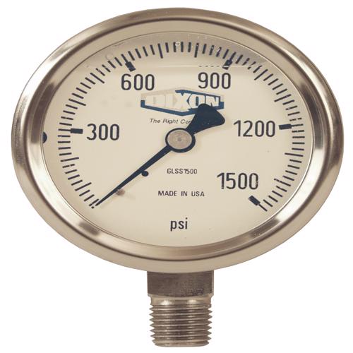 GLSS1500 Stainless Liquid Filled Gauge Lower Mount